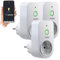 Luminea Home Control dimmbare Steckdose: 3er Smarte WLAN-Dimmer-Steckdose mit Phasenabschnittsdimmer bis 200 W (LED-Dimmer mit, Lampen, Halogenlampen)