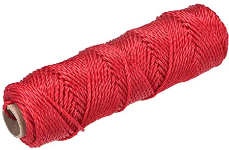 sourcing map Geflecht Maurerschnur Nylon Rot 50M/164Ft 3MM für Netztuch Gartenbau Mauerwerk