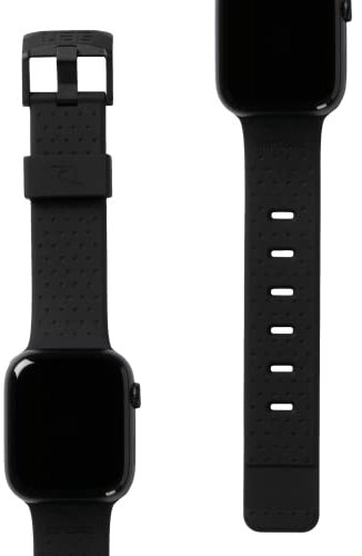 URBAN ARMOR GEAR RIP CURL x UAG Compatible with Apple Watch Band 49/46/45/44mm iWatch Series Ultra 3/Ultra 2/Ultra/4-11/SE3/SE2/SE, Soft Touch Silicone Adjustable Replacement Strap, Trestles Black