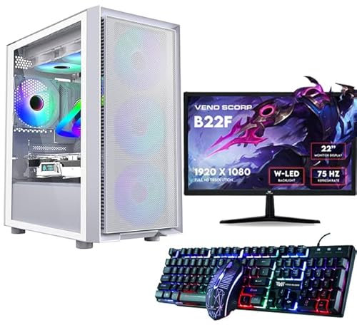 Veno Scorp Budget Gaming PC 22” Bundle Intel Core i5-8GB RAM - 500GB HDD – GT 710 2GB Luna ARGB Gaming Case - WINDOWS 10