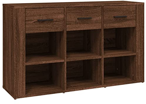 vidaXL Sideboard Schrank Anrichte Beistellschrank Kommode Mehrzweckschrank Standschrank Wohnzimmerschrank Braun Eichen-Optik 100x30x59,5cm Holzwerkstoff