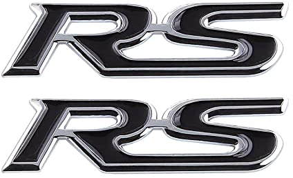 Rs Emblem Auto Abzeichen Aufkleber Logo für Auto Sport Dekoration Zubehör (Schwarz)