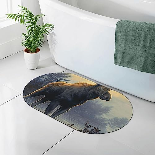 Northern Moose Kieselgur Badematte 50 x 80 cm, super saugfähig, schnell trocknend, rutschfest, Duschmatte, Badezimmer, Badematte für Dusche, Badezimmer, Badewanne