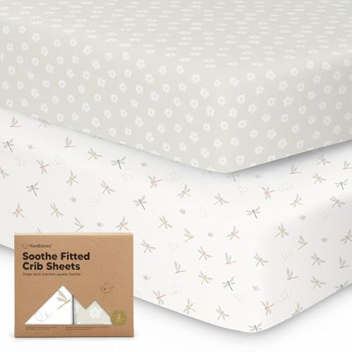 Baby Spannbettlaken 70x140 - Baby Bettwäsche Spannbetttuch, 2er Pack Bettlaken Babybett, Spannbettlaken Kinderbett, Spannbettlaken für Babybetten, Baumwolle Bettlaken Kinderbett (Meadow)