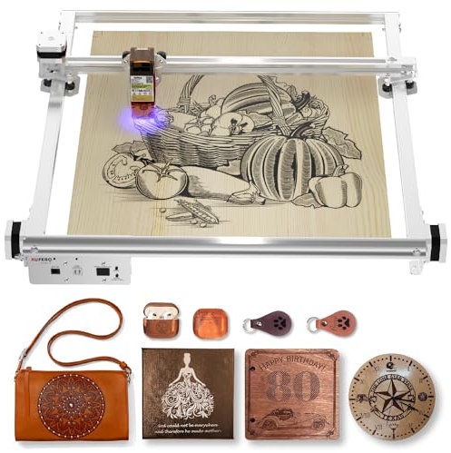 Aufero Laser 2 2.1W Diod Lasergravierer, Lasergraviermaschine für Holz/Leder, 390x390mm Gravierfläche, Einsteiger-freundlich Lasergraviermaschine