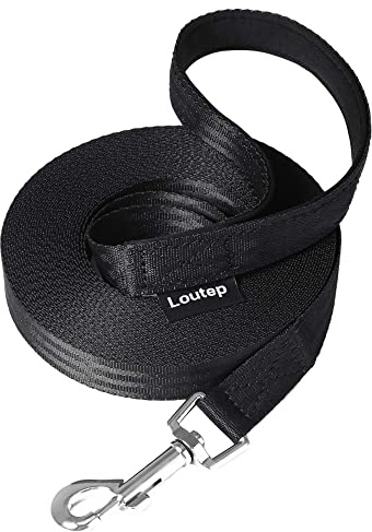 Loutep Training Lead for Dogs 3m 5m 10m 15m 20m 25m 30m Strong Nylon Rope Extra Long Line Dog Lead Leash with Padded Handle for Large Medium Small Puppy Recall Pet Walking Obedience