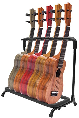 Donened 5 Fach Gitarrenständer, Mehrfach Gitarrenhalter mit Verstellbare Füße Klassik Gitarre, Akustik Gitarre, E-Gitarre, E-Bass Multistand (1)