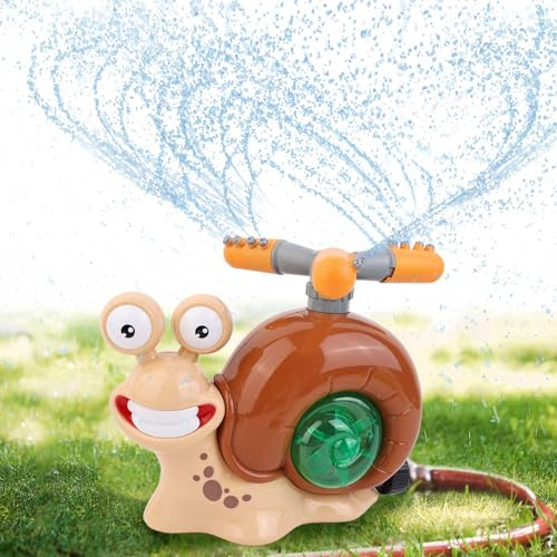 COZCLAM Aspersor Agua Niños, Juguete Aspersor De Agua con 2 Accesorios Fijación De Manguera, Juguetes Jardin Exterior Niños, Giratorio 360 | Juegos De Agua para Niños Exterior, Jardin (Caracoles)