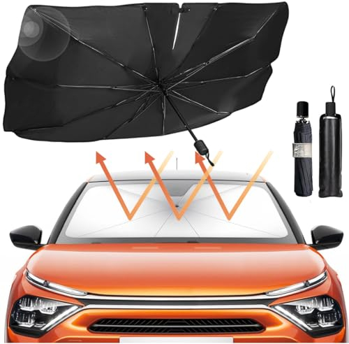 Lichely Auto Sonnenschutz Frontscheibe, UV-Schutz für Windschutzscheibe Innen Schnelles Front-Sonnenschutz für die meisten Autos SUV MPV 80 * 140cm