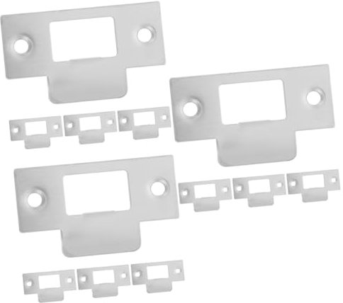 Gadpiparty 12 Pcs Cam Block Door Locks for Front Door Garage Door Reinforcement Door Strike Plate Polished Chrome Door Lever Bracket Door Plates Front Door Reinforcement Door Kick Plate Set 4