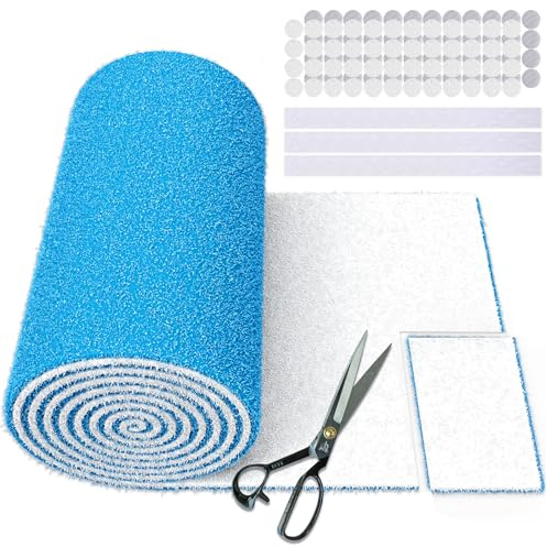 UBeesize Air Vent Filters, 20 x 120 Cut to Size Air Filter Material (80+ Filters), MERV 8 Triple Vent Filter Kit for Home Floor, Grilles, Ceiling, HVAC Furnace Vents, With 48PCs Adhesive Hook Tape