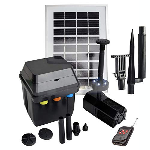 SOLAR TEICHPUMPE Solar-Teichpumpen-Set GARTEN TEICH, Solarbrunnen Springbrunnen mit STABILEM ALU-RAHMEN NEU: SOFORT-START-AUTOMATIK! OPTIMAL FÜR TEICHE (Teich-Solar Set Oslo 300-2 Light)