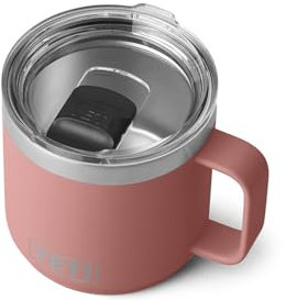 YETI Rambler 14 oz Stackable Mug, Vacuum Insulated, Stainless Steel with MagSlider Lid, Sandstone Pink