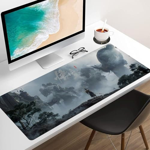 E-THOL Wu-kongs Mauspad, 80x30 cm/90x40 cm, Gaming-Mauspad, rutschfeste Gummimatte, Tastaturmatte, Gummi, PC, Computerspiel (03, 80 * 30cm)
