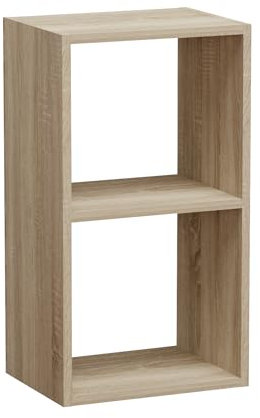 MARAND Stehendes Bücherregal - 2 Zonen - Kinderzimmer Aufbewahrung - Schmal - Wohnzimmer - Holzwerstoff - Sonoma
