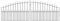 Saxon Arched Spear Top Metal Driveway Gates 1245mm High galvanised Wrought Iron Dual Swing gate (3658mm (12ft) Gap x 1245mm High SAZP25)
