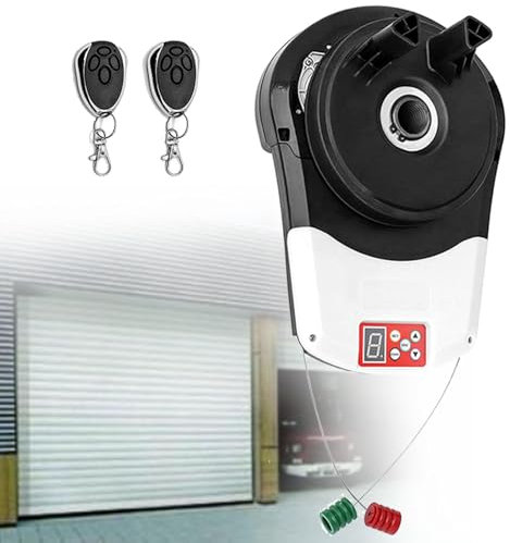 Ouvre-Porte Automatique à Enroulement Commercial, Ouvre-Porte De Garage à Enroulement Avec 2 Télécommandes, Moteur De Volet Roulant 24 V Cc, Ouvre-Porte à Enroulement
