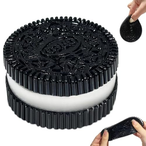 Squishy Anti-Stress-Spielzeug Keks, Squeeze Toy für Stressabbau, Süße Squishy Stressbälle, Fidget Spielzeug Freunde und Familie (Schwarz)