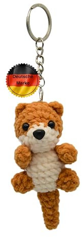KEYSPACE Schlüsselanhänger Otter Otto - handgehäkelter Otter Anhänger - süßes kleines Kuscheltier - niedliches Otter Geschenk für Freundin - besondere Geschenke für Frauen - Otter
