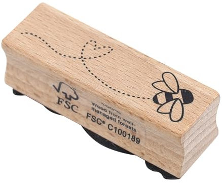 Artoz Stempel – Holzstempel – „Biene“ – 20 x 60 mm – Motivstempel zum Kartenbasteln für Einladungen zu Geburtstag, Hochzeit, Party