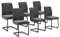 Vicco Freischwinger Eleganza, Küchenstuhl, Anthrazit, 6er Set