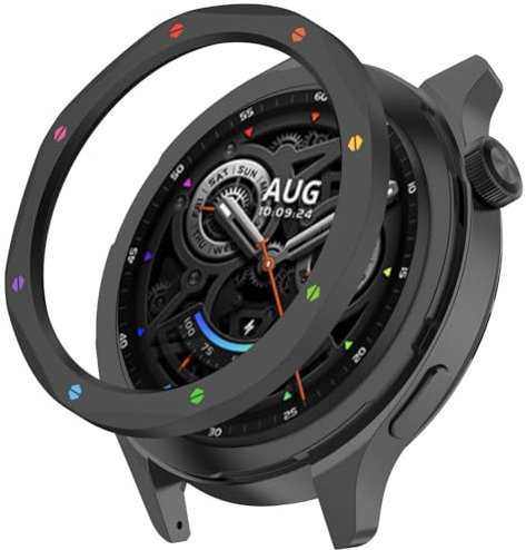 Zohmuly Compatibile con Xiaomi Watch S4/S4 eSIM/S3/S3 eSIM, anello lunetta in acciaio inox, copertura adesiva antigraffio e protezione contro gli urti Xiaomi Watch S4 eSIM Smartwatch