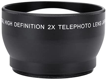 Qukaim 52 mm 2-fache Vergrößerung, HD-Tele-Konverter, Teleobjektiv, High-Definition-Kameraobjektiv, 52 mm Halterung, kompatibel mit verschiedenen Kameras, ideal für Fotografie