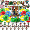 Decorazione di compleanno per bambini, decorazione di compleanno per bambini, 37 pezzi, decorazione per feste con palloncini, striscioni, decorazione per torte e cupcake, decorazione miner, compleanno