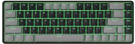 Dierya DK68 Wireless Gaming Keyboard, Triple Mode-Bluetooth/2.4GHz/USB-C Mechanical Keyboard, RGB Backlit, Linear Red Switch for Gaming & Office, Grey Black