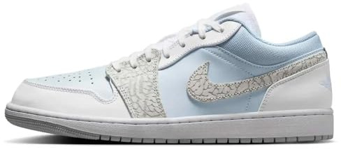 NIKE Air Jordan 1 Low Herren Sneaker Sneaker Basketball Mode Schuhe, Blau getönt Weiß Grau Nebelsegel, 43 EU