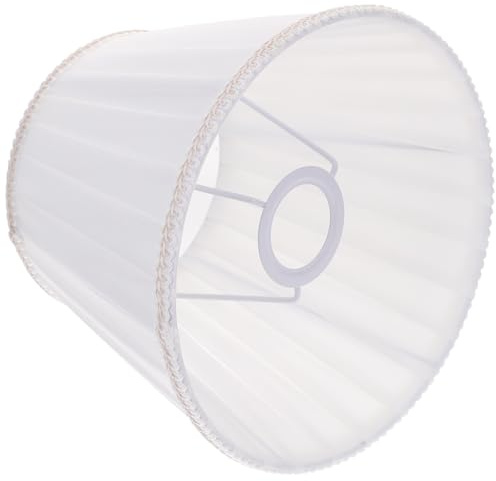 ASAKKURA E27 Lampenschirm Stoff Plissee Lampenabdeckung für Tisch und Stehlampe Weiß 22cm Untermaß Ersatz für Wohnzimmer Schlafzimmer