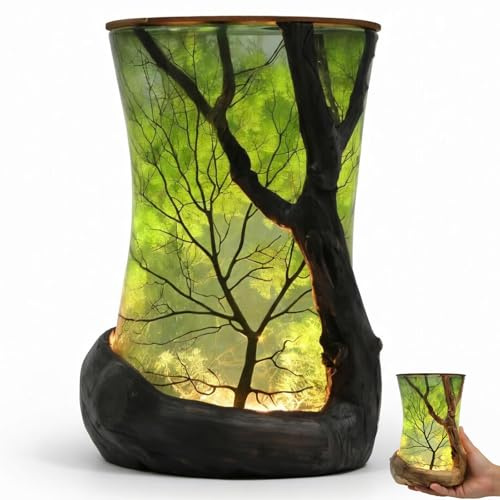 Enchanted Forest Tree Branch Ambient LED Lampe, Natur inspirierte Dekoration, gemütliches Nachtlicht für Schlafzimmer und Wohnzimmer (Grün)