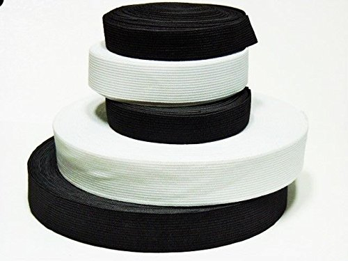 25 m Gummiband Breit 10,15, 20, 25, 30, 40, 45, 50 mm Schwarz oder Weis mittlere Zugkraft (40 mm, Schwarz)