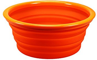 gamelle écuelle (à eau) silicone pliable chats chiens 1 L Design orange