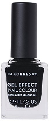 KORRES Natural Gel Effect Nail Colour, Black 11 ml, Vegan
