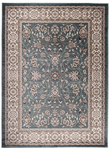 Traditioneller Klassischer Teppich für Ihre Wohnzimmer - Türkis Creme Beige - Perser Orientalisches Antik Ziegler Ornamente Top Qualität Pflegeleicht AYLA 60 x 100 cm Klein