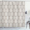 ABAKUHAUS Damast Duschvorhang, Alter königlicher Taupe-Ton, mit 12 Ringe Set Stielvoll Modern, 175x200 cm, Taupe Weiß