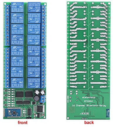 Interruptor de control remoto inalámbrico DC 12V 16 Channel Bluetooth Relay Board para teléfono Android con funciones Bluetooth.