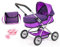 Bayer Design 12212AC Puppenwagen Smarty, Puppenwagenset mit Tasche, Schnuller und Teller mit Essbesteck, lila mit Fee