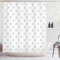 ABAKUHAUS Fleur De Lis Duschvorhang, Shabby Pflanze Damast, Stoffliches Gewebe Badezimmerdekorationsset mit Haken, 175 x 220 cm, Schwarz Weiß