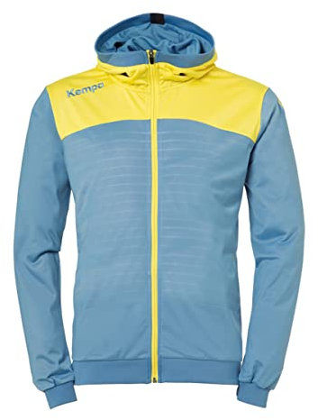 Kempa Herren Emotion 2.0 Kapuzenjacke, Dove blau/limonengelb, XL