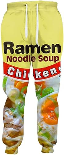 Jogging Bottoms Men Women Trousers 3D Ramen Chicken Noodle Soup Beef Joggers Sweatpants Unisex Pants Ramen 2XL