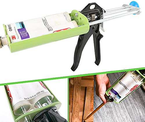 Epoxy Gun 200 mL/6.75 fl oz (2:1 Mix Ratio) Dual Component Adhesive Cartridge Applicator Manual, Panel Bond Gun for 08115-08116 （Vitality Green）