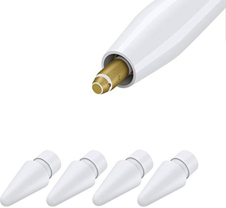 Punte di ricambio compatibili con Apple Pencil 2 Gen iPad Pro Pencil, Logitech Crayon Digital Pencil - Apple Pencil pennino per iPad Apple Pencil 1 st / Pencil 2 Gen bianco, confezione da 4