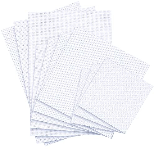 10 piezas de tela Aida de punto de cruz, 14 unidades, varios tamaños, hojas de tela de bordado blanco para bordar, costura, incluye 3 piezas de 30 x 45 cm, 4 piezas de 30 x 30 cm y 3 piezas de 20 x 20