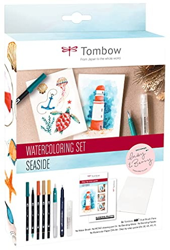 Tombow ABT Dual Brush Pen Watercoloring Set Seaside von May & Berry, WCS-SEA, 24 Stück (1er Pack)