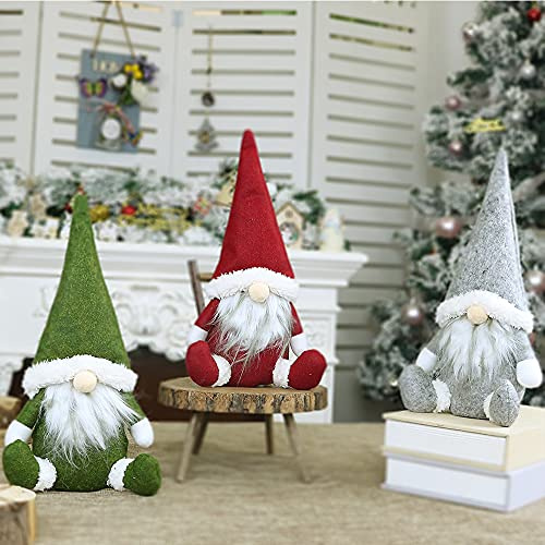 3 Stück Weihnachtswichtel Figuren Set Tomte, Wichtel Weihnachten Handgemachte Schwedische, Plüsch Gnom Skandinavischer Zwerg, Weihnachten Deko Stoff, Kantenhocker Stehend Zuhause Weihnachtsdeko (A)