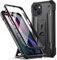 Poetic Revolution Series Case Compatible with iPhone 13 6.1 inch (2021 Release), Full-Body Rugged Shockproof Heavy Duty Protective Cover with Kickstand and Built-in Screen Protector, Black