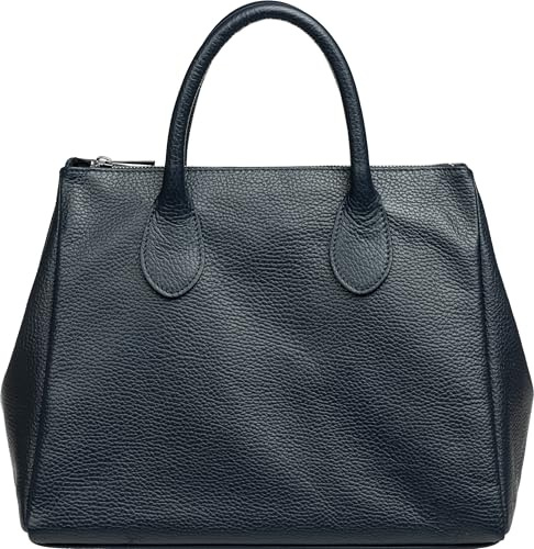 Caspar klassisch elegante Leder Tote Bag Damen Handtasche - PREMIUM LINE - Modell No.812 - Made in Italy