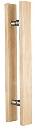 Rzeloyde Oak Wood Handle Glass Door Handle Set Customize Logo Free Long Door Handle Glass Door pulls,Front Door Handle,Closet Handle,Wood Handle (Length 16inches*Width 2inches, Wood Handle)…